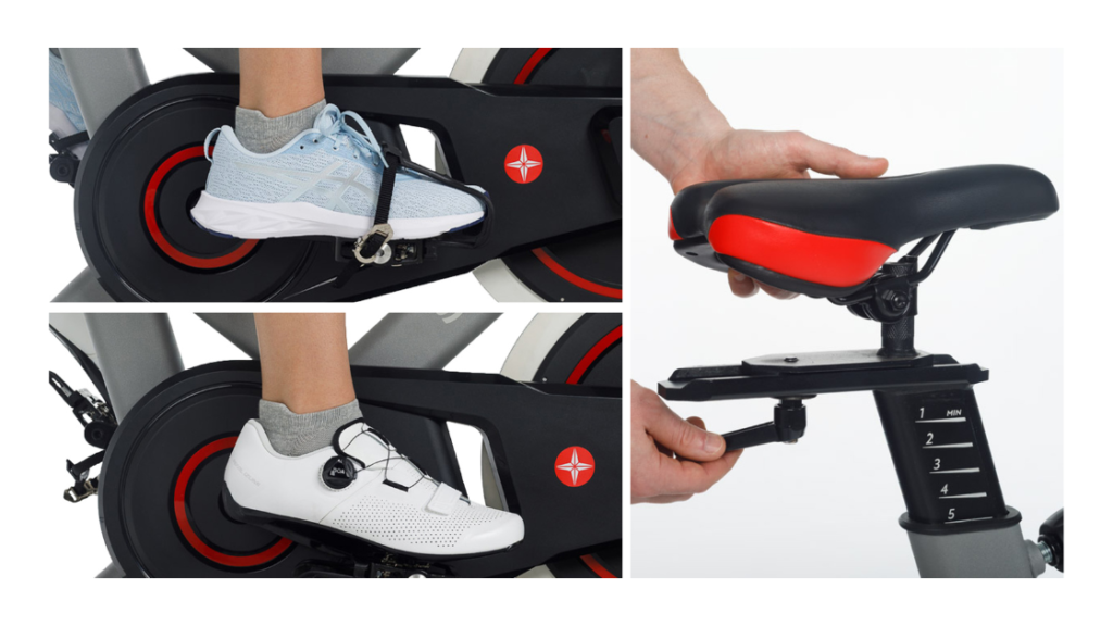 Ajuste do banco da bicicleta spinning schwinn IC3.5 para treinar em casa